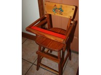 vintage wooden dolls high chair