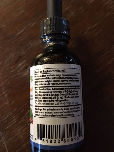 PET WELLBEING Thyroid Support Gold For Cats & Dogs, 2 oz Bottle, Expires 02/2023