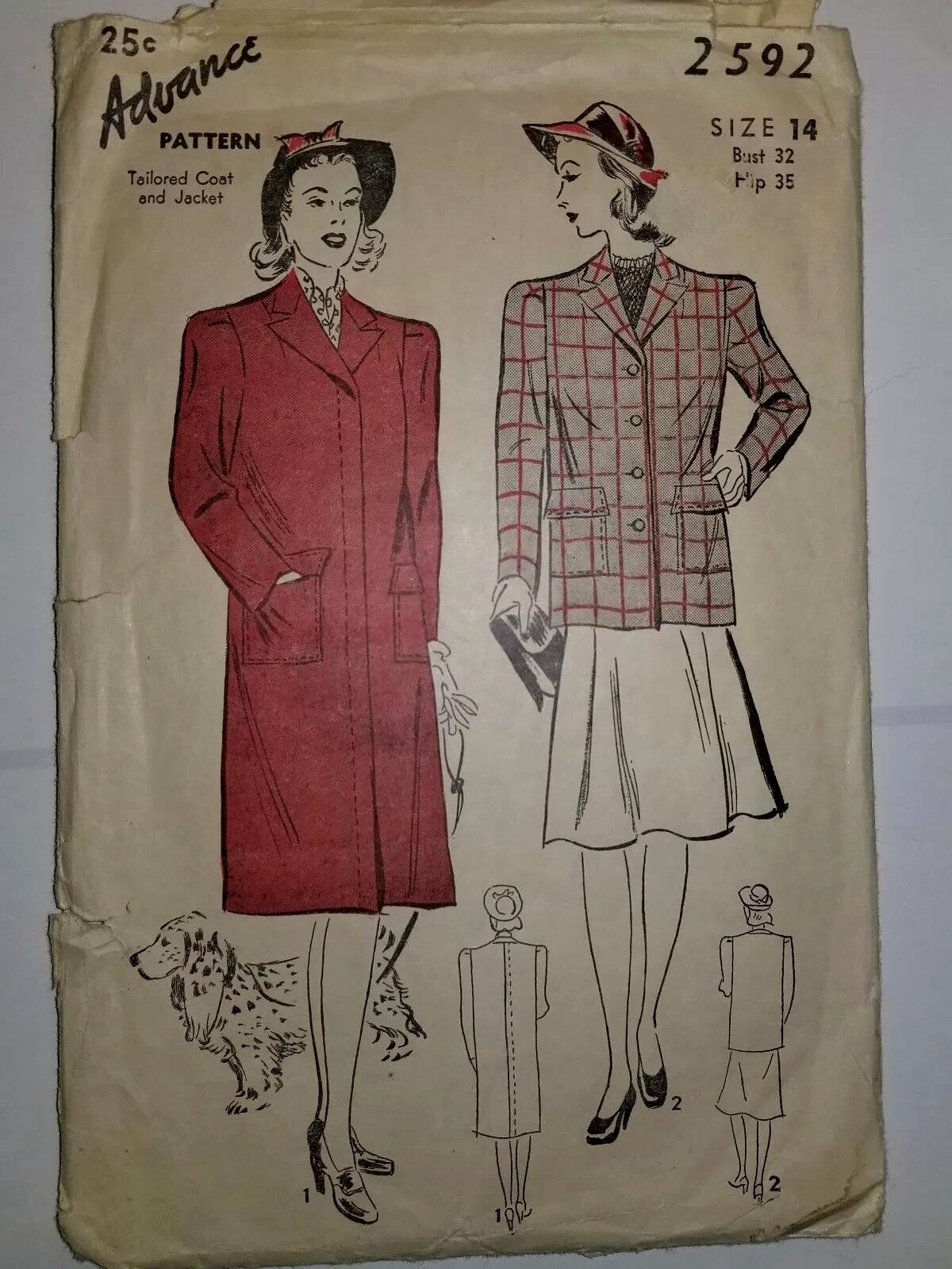 ATTACHMENT Long Mods coat size3 【sample】 Coat Jacket Size 14 Advance 2592 Sewing Pattern Unprinted