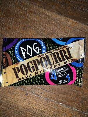 Pogpourri mega mystery mix black WPF Pogs vintage sealed pack pog milk caps