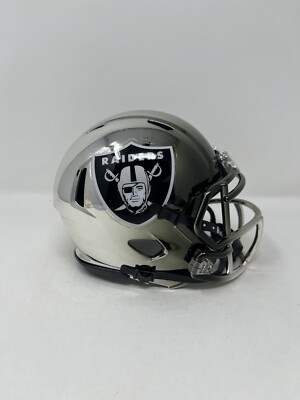 Raiders custom two tone CHROME riddell mini helmet