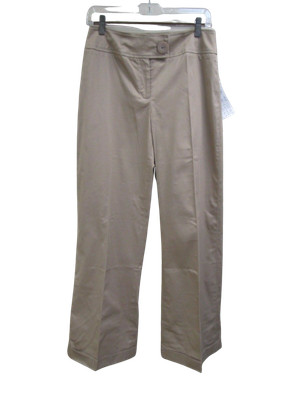 DU JOUR Stretch Tan Wide Leg Cuffed Pants with Contrast Stitching Size 16 - NWT