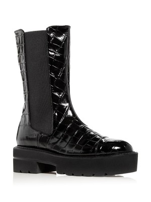 

STUART WEITZMAN Женские ботинки Presley Indigo Black 1-1/2 со вставками на платформе 6,5 B, Черный, S5635