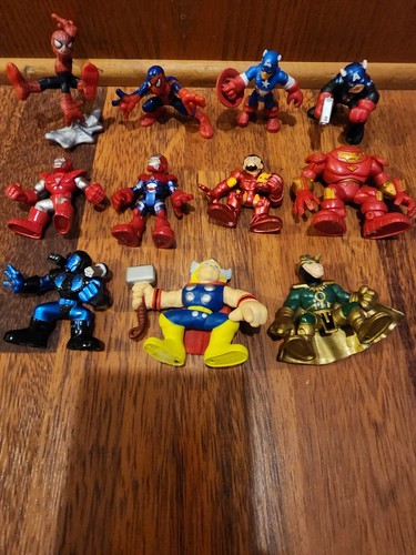 Playskool Marvel Super Hero Squad Spider-Man & Ironman Figure Lot Of 11 Toys