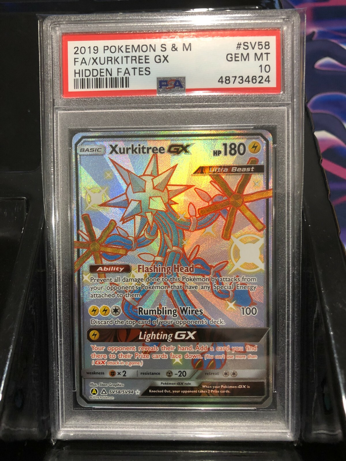 PSA 10 GEM MT - XURKITREE GX Card SV58/SV94 Pokemon TCG PSA 10 GEM MT - XURKITREE GX Card SV58/SV94 Pokemon TCG
