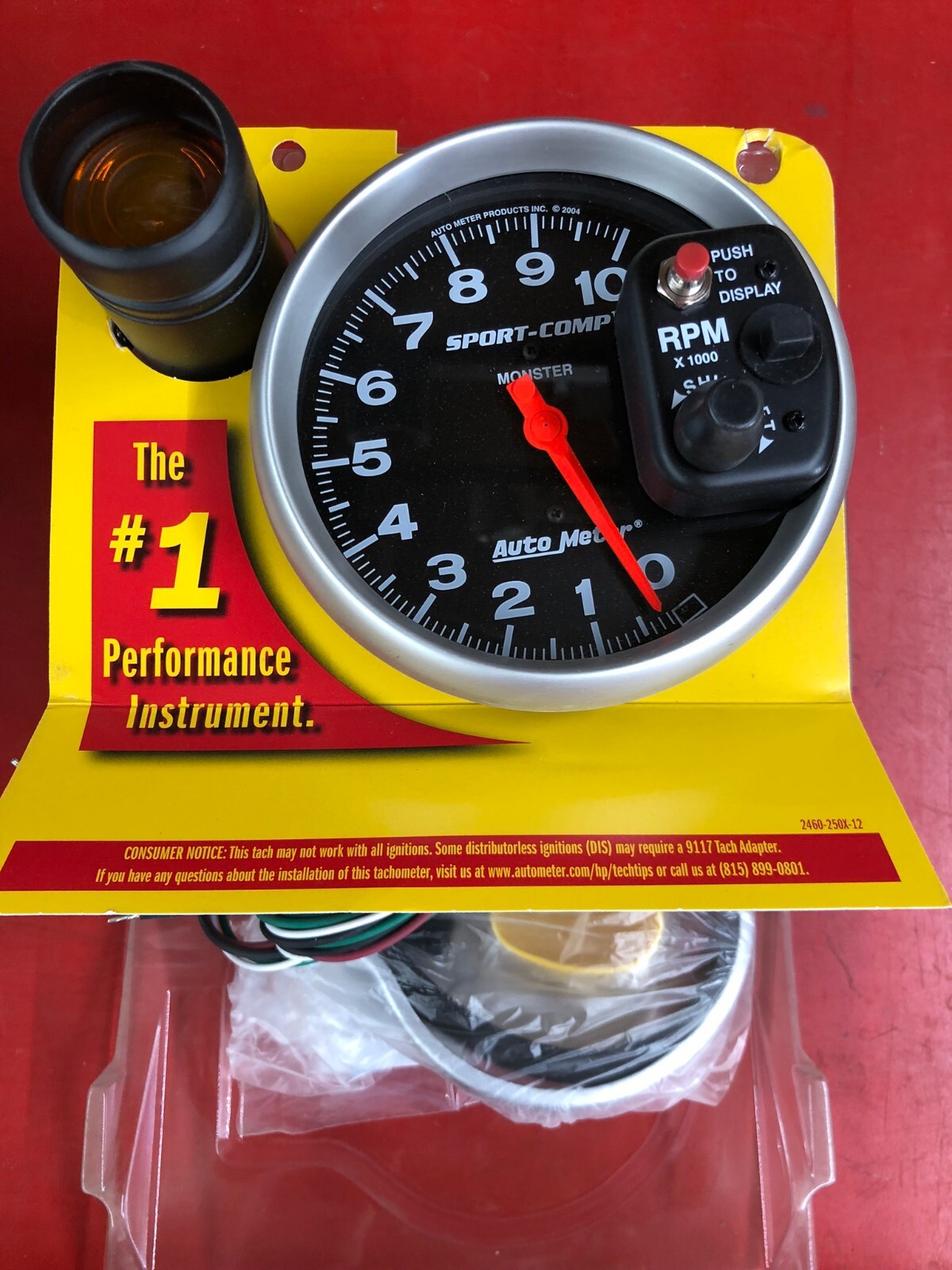 AUTOMETER 3904 SPORT-COMP MONSTER SHIFT-LITE ELECTRICAL TACHOMETER GAUGE 5