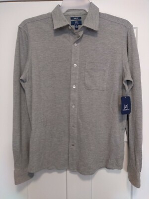 Men's George Long Sleeve Shirt Slim Fit Size Medium Gray Button Up! 