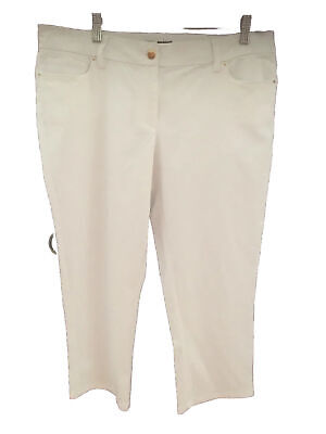 NEW ALFANI White Stretch Women's Capri Pants SIZE 12 (35'' Waist, 31'' Length)
