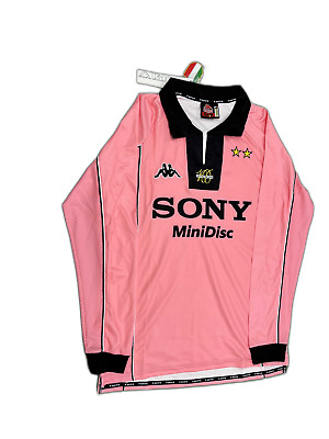 Vintage Kappa 1997-98 Juventus Soccer Long Sleeve Jersey Pink Away RARE