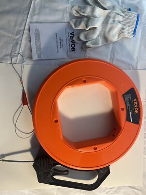 VEVOR Fish Tape, 100 ft Fiberglass Wire Puller with Optimized Housing & Handle, 
