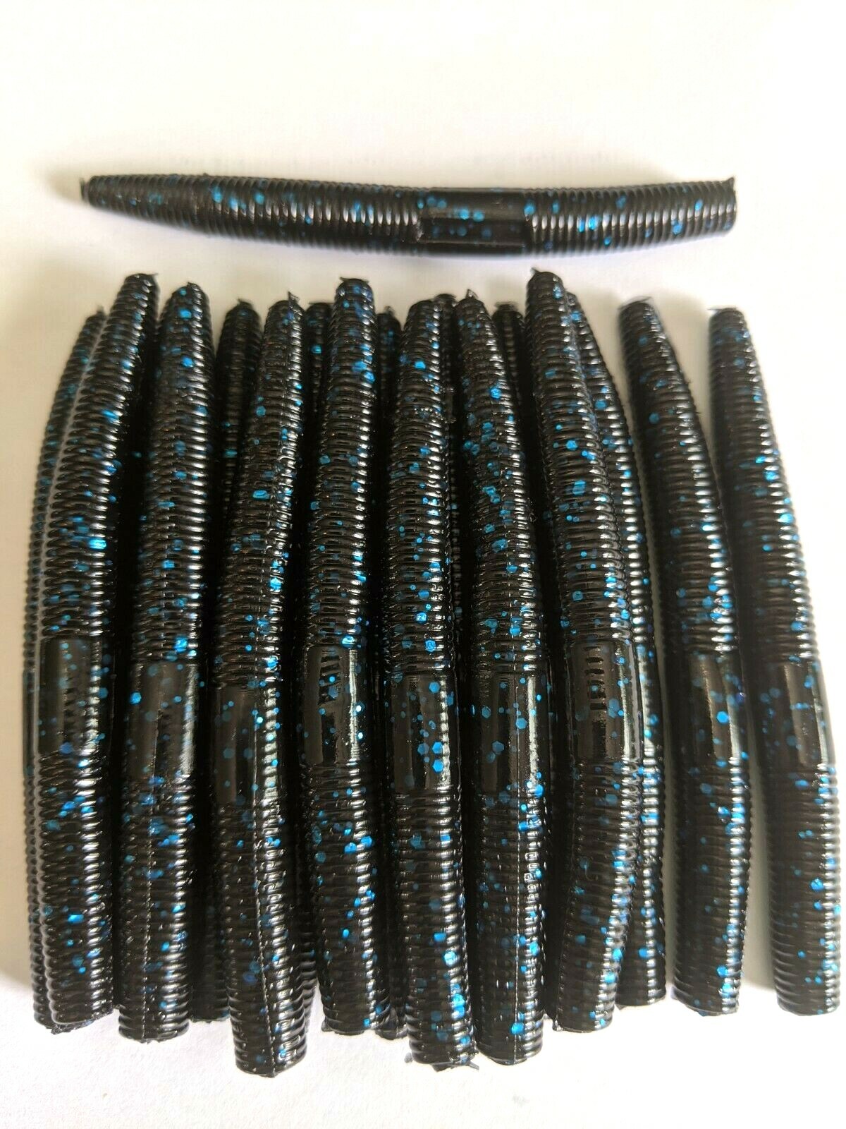 50 pk 3" Senko Style BLACK BLUE FLAKESoft Plastic WormsBASS SCENT