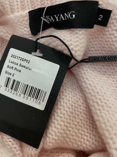 Pre-owned Lisa Yang $730  Women Pink Roll-neck Cashmere Knit Pullover Sweater Size 2