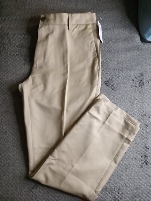 Amazon Essentials Dress Trousers Mens Slim-Fit Flat-Front, Size 32W/30L, Tan