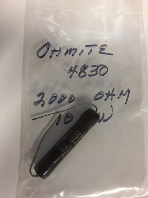 OHMITE 4830 2000 OHMS 10 WATT RESISTORS  1 PC NOS