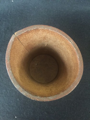 Vintage Brown Leather Stitched Dice Shaker Cup 3.5” Tall & Drink Coaster