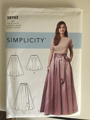 Simplicity UNCUT  FF # S8743 Pleated Skirt in 4 lengths Sz 6-14