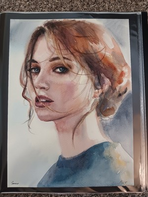 Original Watercolor Portrait Of A Beautiful Woman, Art