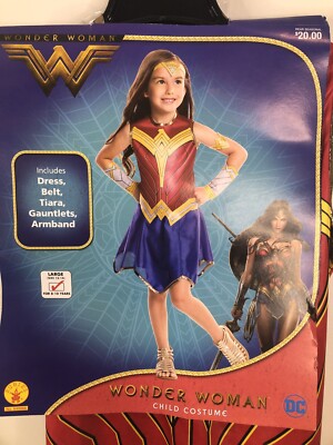 Wonder Woman DC Comics Child Costume Youth Large 12-14 Rubies Halloween Costume