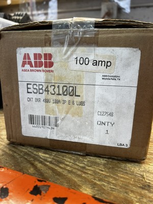 ABB ESB43100L / CIRCUIT BREAKER 100 AMP 100A 3 POLE 3P 480V