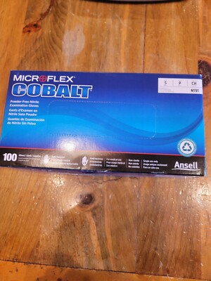 MICROFLEX Cobalt Nitrile Exam Glove Standard Cuff Length Small 100 per Box N191