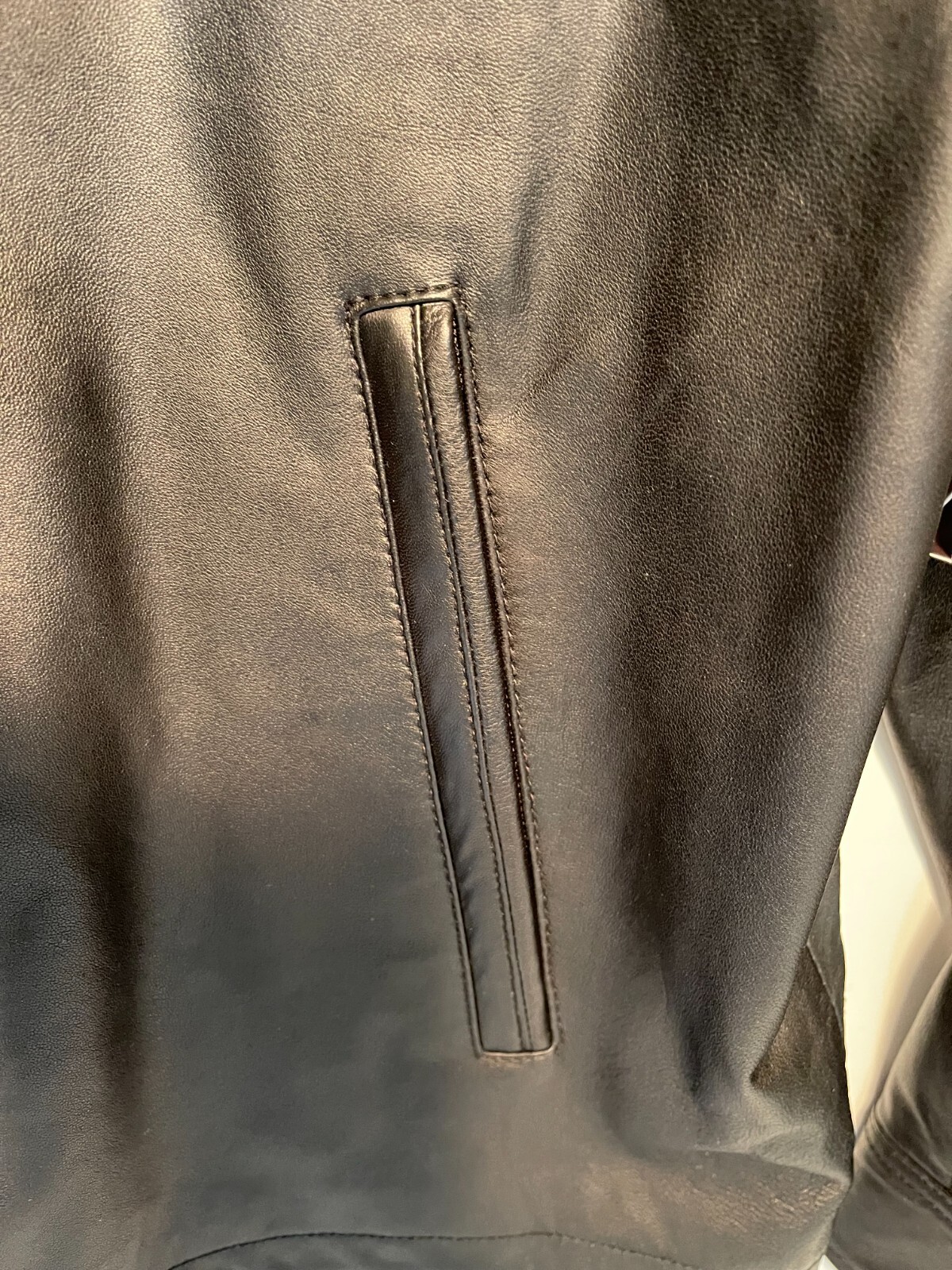 Pre-owned Tasso Elba Mens Leather Cafe Racer Jacket - Xl - Black - W/tags