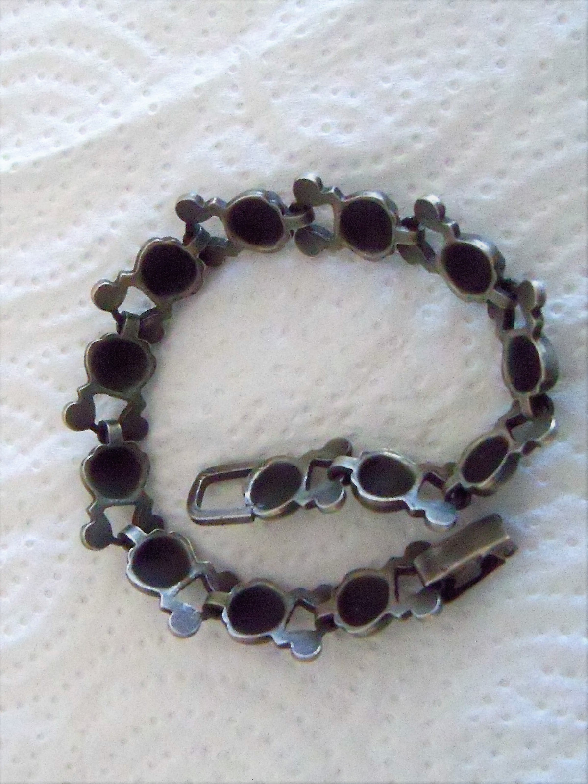 stylized Seashells antiqued pewter tone scallop shell link bracelet 8