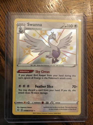 Pokémon TCG Swanna Shining Fates SV096/SV122 Holo Shiny Holo Rare