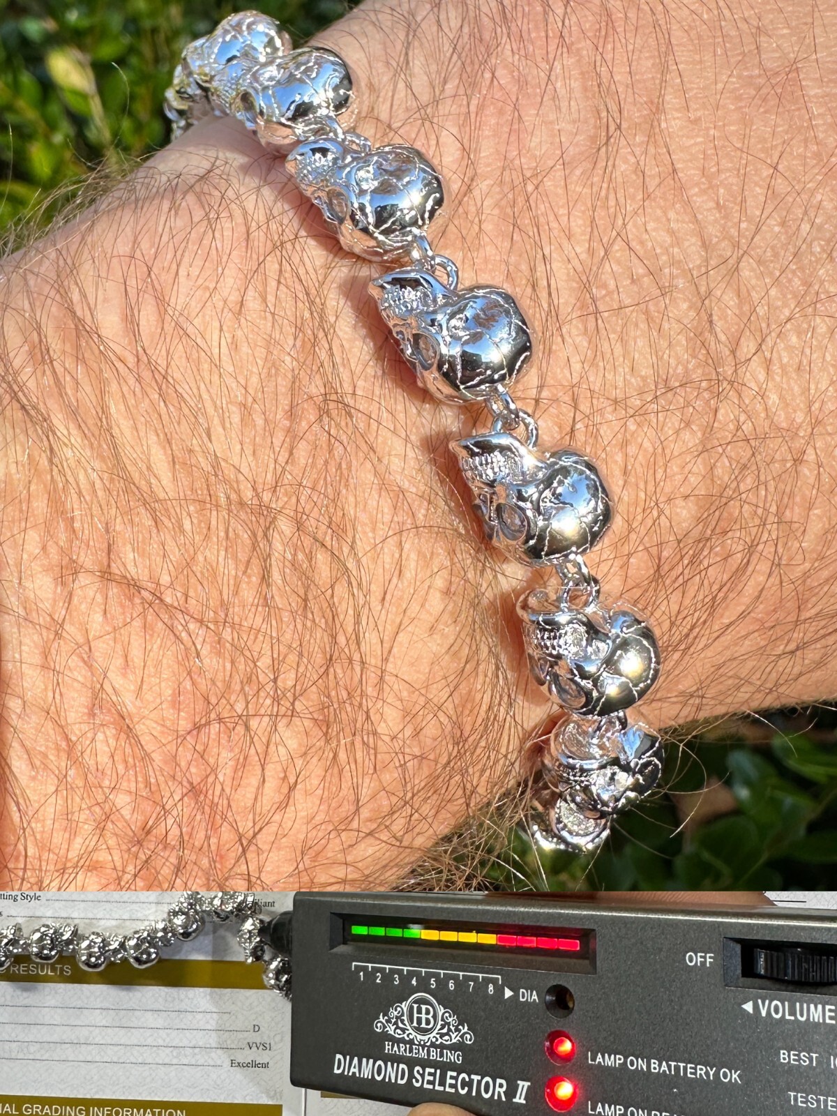 アクセサリー Engraved Cutstone Link Bracelet Sterling Silver Cubic Zirconia Stones Cuban Link Bracelet 13