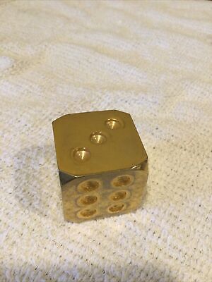 LARGE 1.5  SQUARE SOLID BRASS   DICED CUBE 