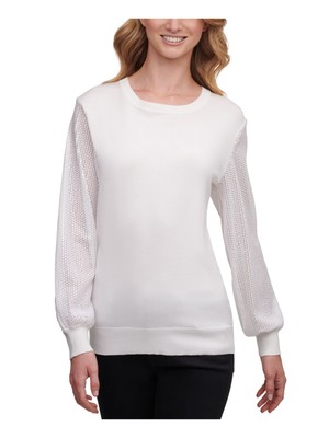 

Женский пуф с круглым вырезом DKNY цвета слоновой кости с пайетками, размер, Цвет слоновой кости