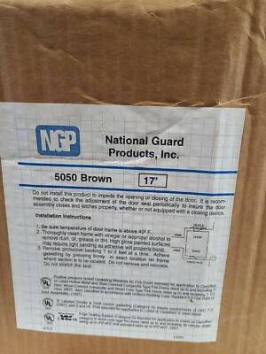NGP 5050B 17' Brown Silicone Bulb Self-Adhesive Gasketing 1/4''x1/2''x17 ft. ROLL