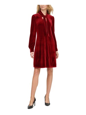 

CALVIN KLEIN Женское эластичное платье-футляр с длинным рукавом и завязками на шее для работы