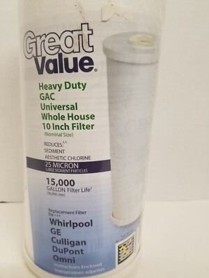 Great Value Heavy Duty GAC Universal Whole House 10-in Filter