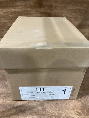 Greenbar 1/2-Inch Green Bar Paper, 15 lbs, 14-7/8 x 11 Inches 3500 Papers