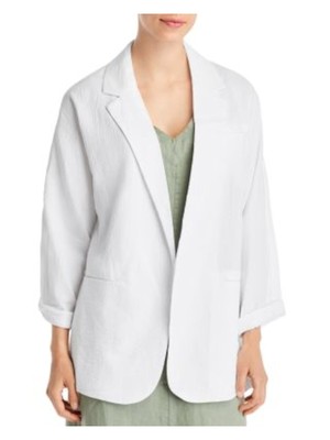 

DKNY Женский белый блейзер с карманами и открытым передом для работы, P2AC0M22