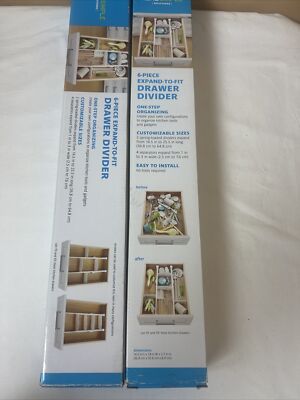 Real Simple Solution 6 Pieces Expand To Fit Drawer Divider Set Of 2