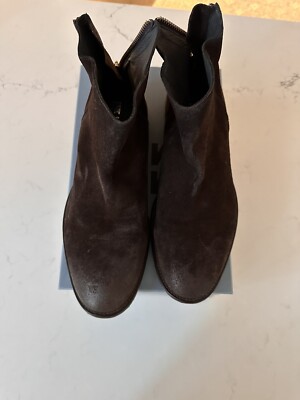 New MOMA Brown Suede Boots With Rear Zipper- Handmade in Italy Size 13 - Euro 46