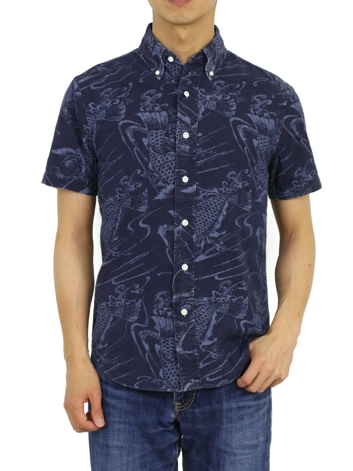 

Рубашка приталенного кроя с короткими рукавами и рыбкой Polo Ralph Lauren - Темно-синий -, Navy;blue