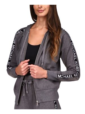 

MICHAEL MICHAEL KORS Женская серая куртка на молнии с капюшоном, Серый, MF150IJ8WY