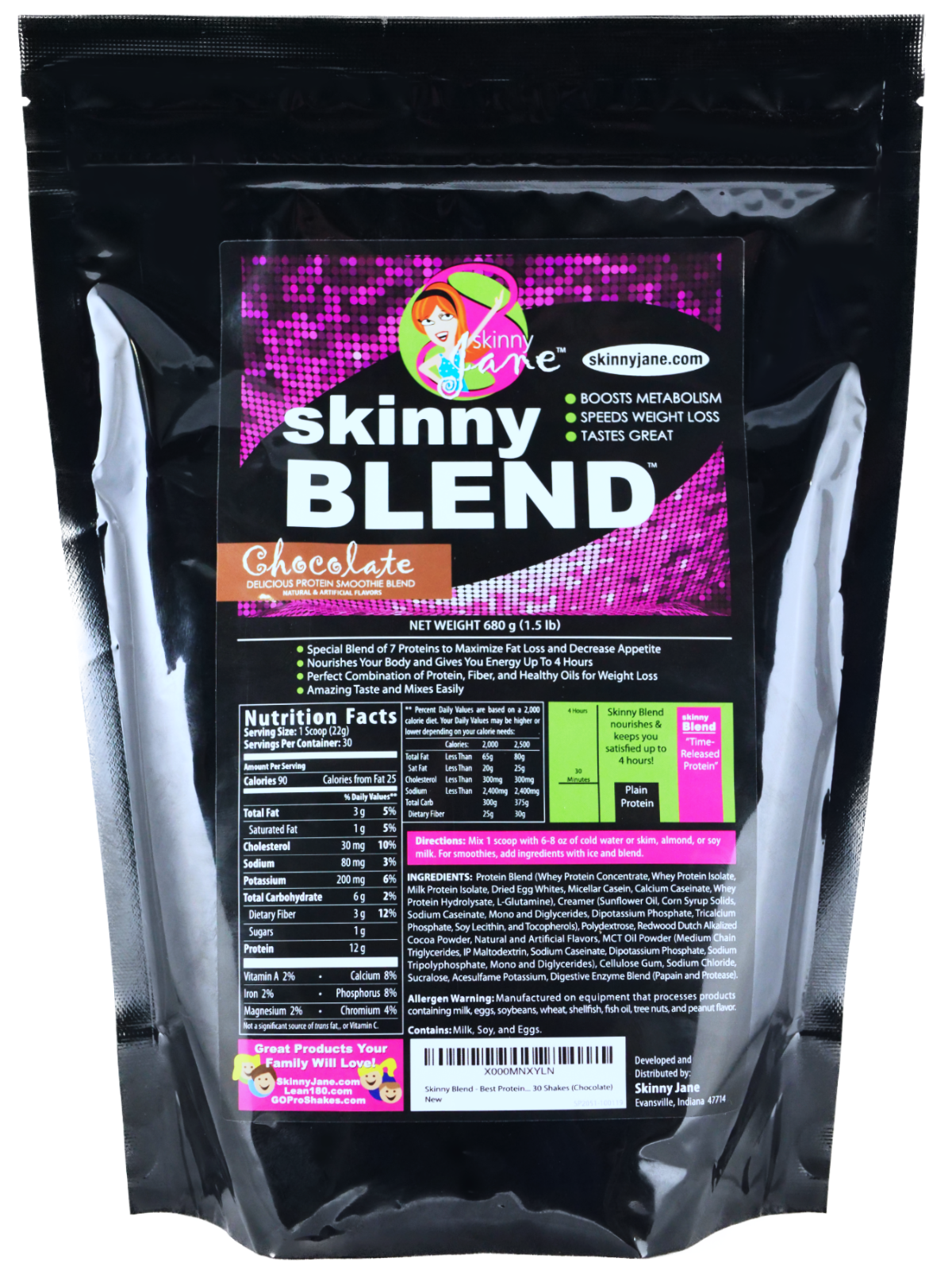Skinny Blend, Best Tasting Weight Loss Shake for Women, Low Carb Diet, 30 Shakes