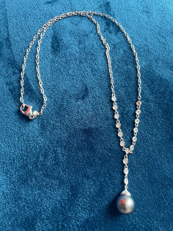 Bucherer WeiÃGold-Kette Mit Tahiti Zuchtperle Und 15 Diamanten