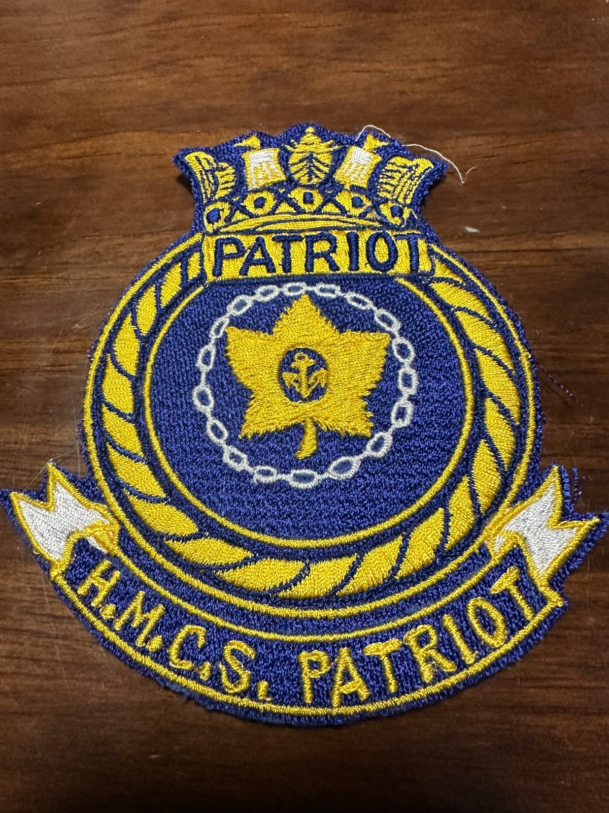 Vintage Canadian Navy Ship HMCS Patriot Patch