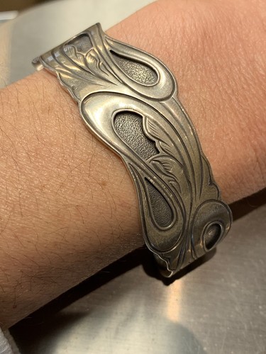 Vintage Sterling Silver Handmade Kit Carson Wave Cuff Bracelet