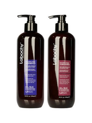 Labochy Sulfate Free Shampoo & Conditioner Set Dry & Damaged Hair 16.9 OZ Each