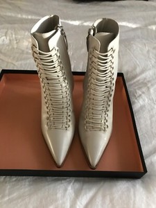 dion lee laced coil heeled boot