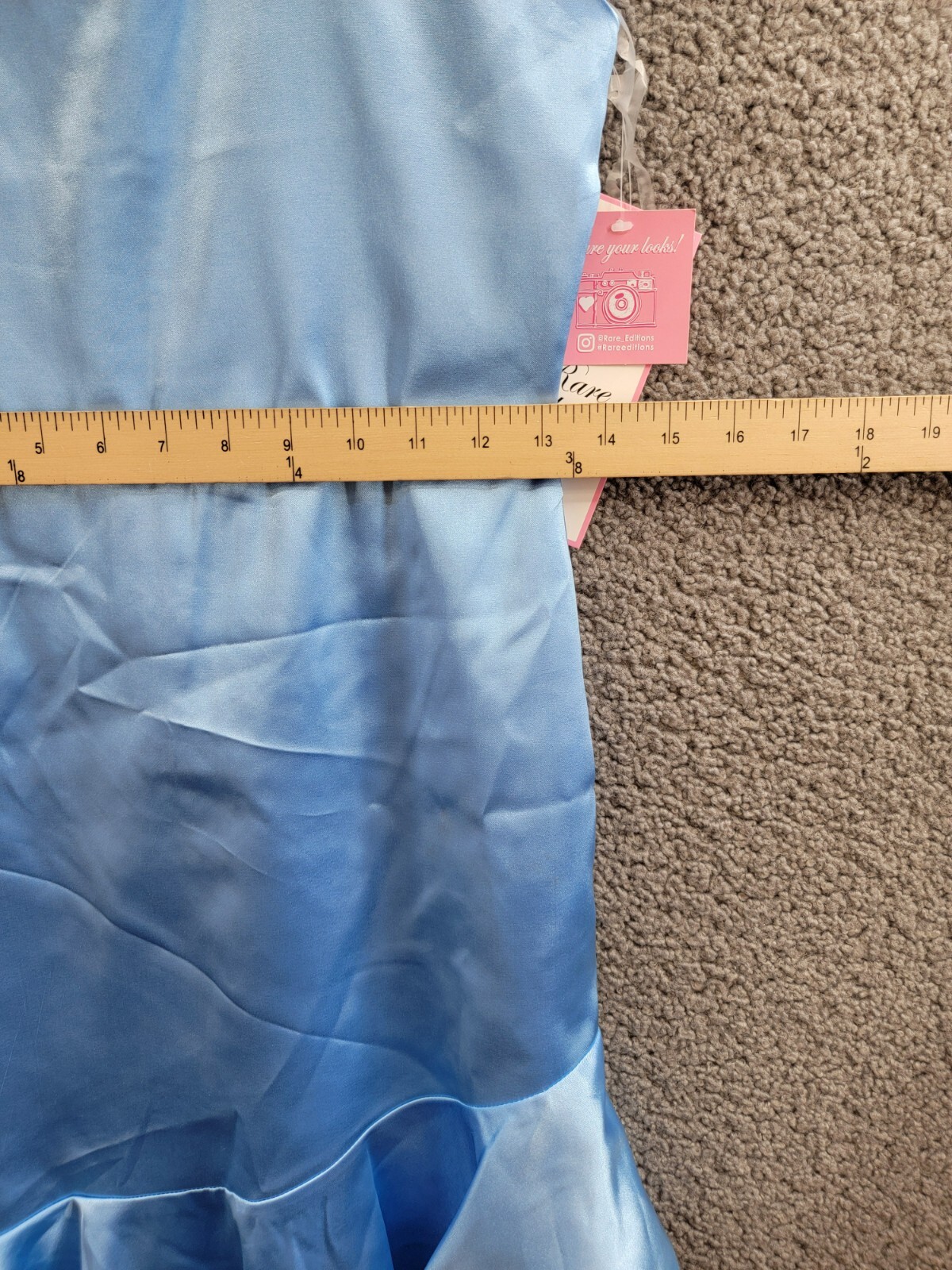 Rare Editions Sleeveless Imitation Pearl Halter Dress Big Girls 14 Blue Back Zip - Picture 6 of 16