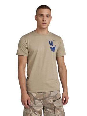 

G-Star Raw Mens Multi Sheild Back Graphic T-Shirt KHK-2XL, Tree house, T-Shirt