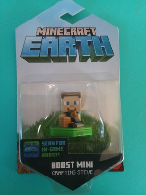 Minecraft Earth Crafting Steve Boost Mini 1'' Mini Figure in Game Boost NIP