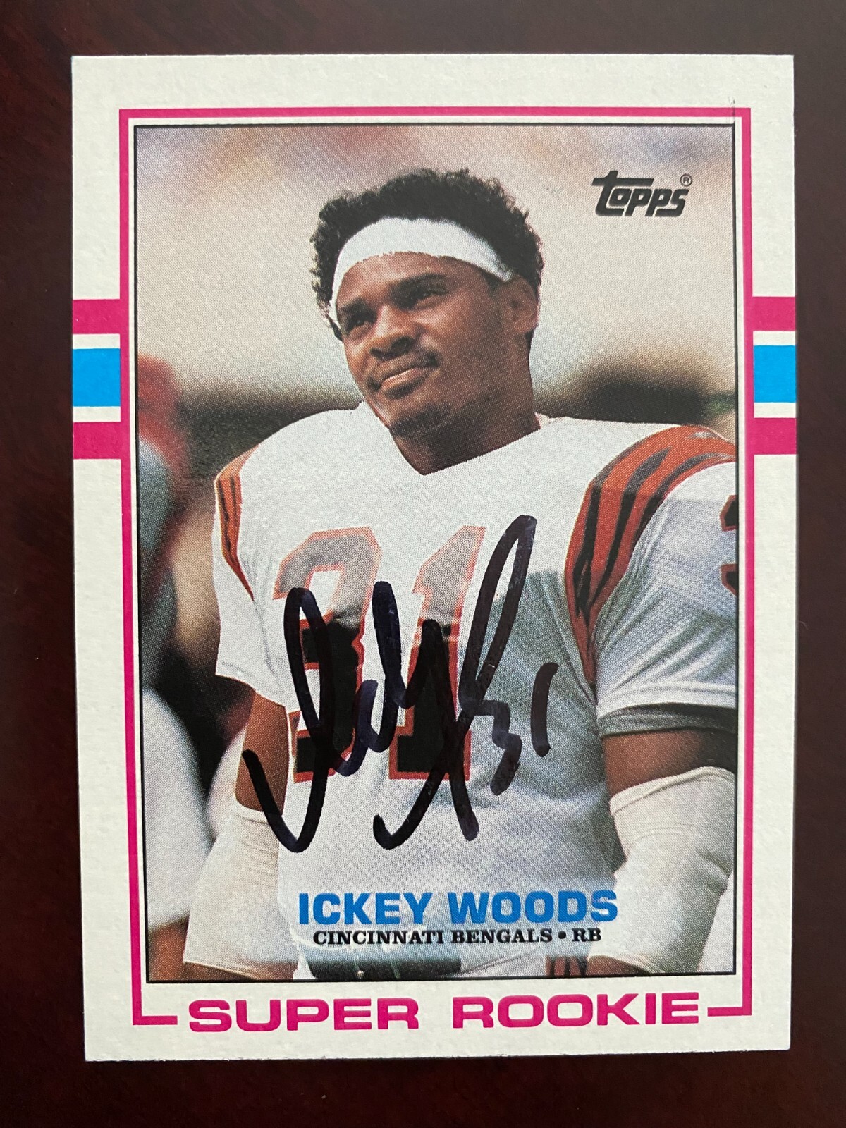 ボカ・ジュニアーズ サイン入りパンフレット　1989年国際親善サッカー試合 Ickey Woods signed CINCINNATI BENGALS card 1989 Topps ROOKIE