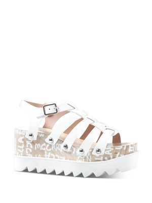 STELLAMCCARTNEY / женские белые босоножки Elyse на платформе и танкетке с открытым носком 37,5